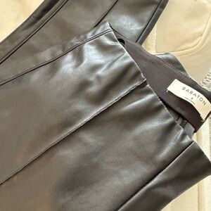 Babaton Black Faux Leather Trousers